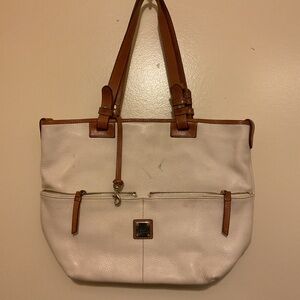 Dooney & Bourke Cream and Brown Tote Bag